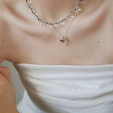 Hand-Knotted Teardrop Glass Bead Choker Necklace - floysun