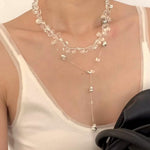 Hand-Knotted Teardrop Glass Bead Choker Necklace - floysun