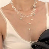 Hand-Knotted Teardrop Glass Bead Choker Necklace - floysun