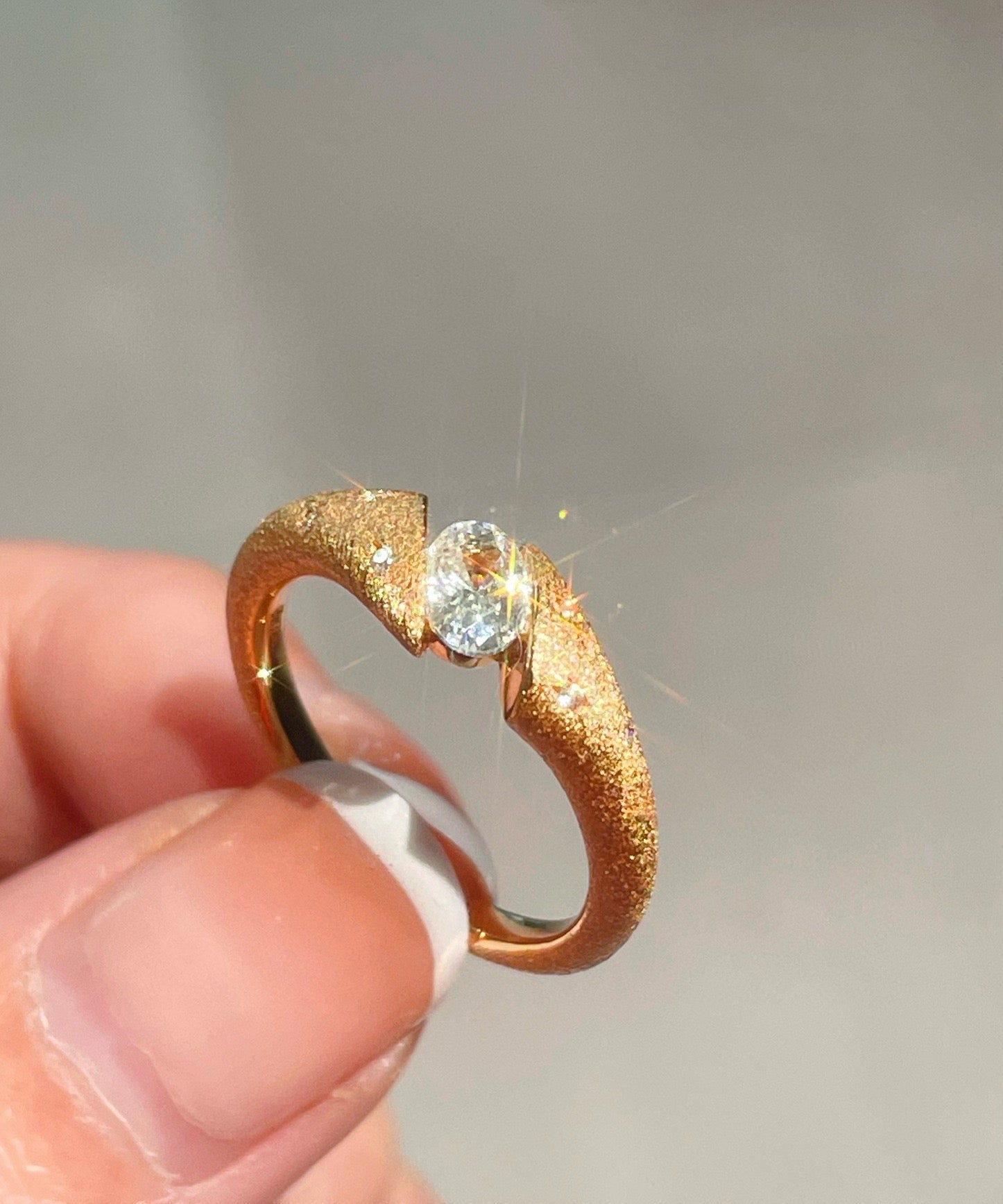 Handcrafted Brushed Hexagram Ring Buccellati - Inspired Elegance - floysun