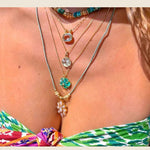 Handcrafted Glass Flower Pendant Necklace - 18K Gold Plated Vintage Floral Choker - floysun