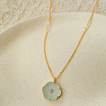 Handcrafted Glass Flower Pendant Necklace - 18K Gold Plated Vintage Floral Choker - floysun