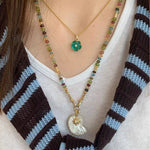 Handcrafted Glass Flower Pendant Necklace - 18K Gold Plated Vintage Floral Choker - floysun