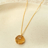 Handcrafted Glass Flower Pendant Necklace - 18K Gold Plated Vintage Floral Choker - floysun