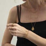 Handcrafted Hammered Round Medallion Necklace - Minimalist 925 Sterling Silver Coin Pendant - floysun