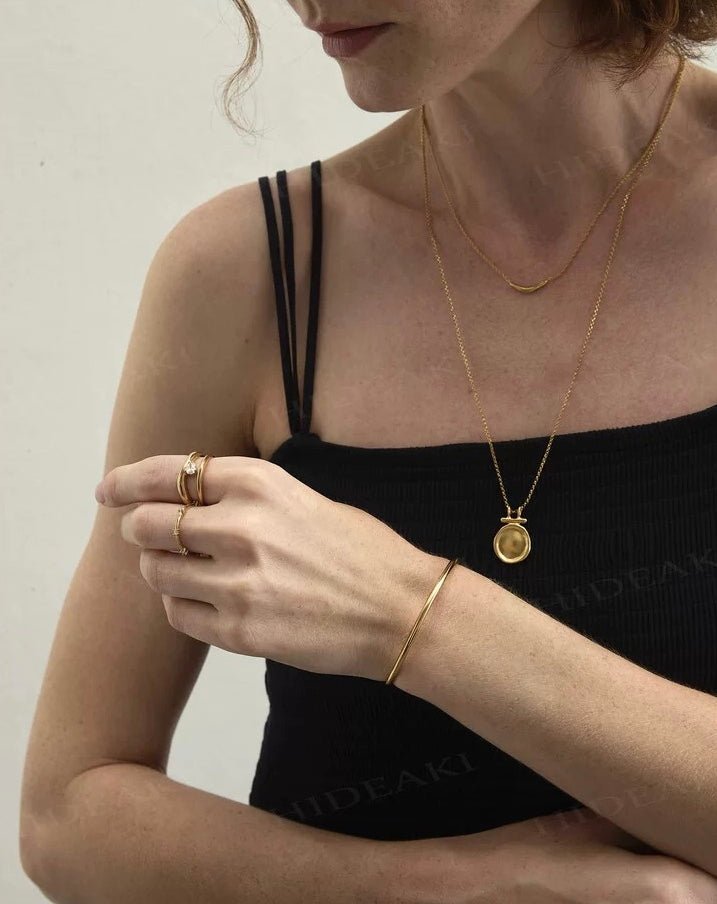 Handcrafted Hammered Round Medallion Necklace - Minimalist 925 Sterling Silver Coin Pendant - floysun