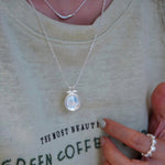 Handcrafted Hammered Round Medallion Necklace - Minimalist 925 Sterling Silver Coin Pendant - floysun