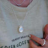 Handcrafted Hammered Round Medallion Necklace - Minimalist 925 Sterling Silver Coin Pendant - floysun