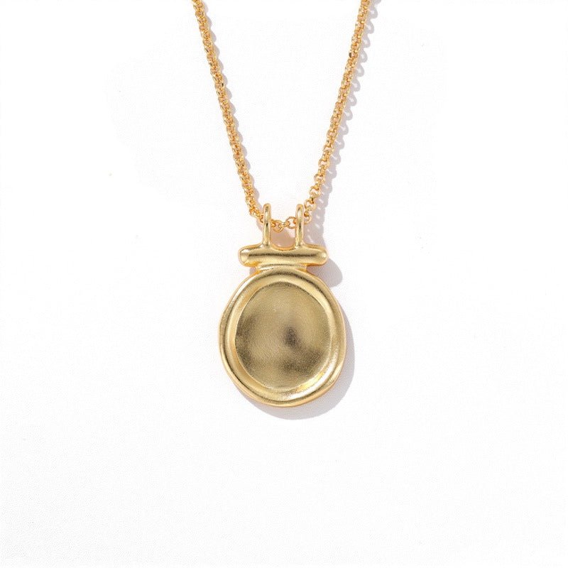 Handcrafted Hammered Round Medallion Necklace - Minimalist 925 Sterling Silver Coin Pendant - floysun