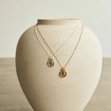 Handcrafted Hammered Round Medallion Necklace - Minimalist 925 Sterling Silver Coin Pendant - floysun