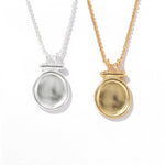Handcrafted Hammered Round Medallion Necklace - Minimalist 925 Sterling Silver Coin Pendant - floysun