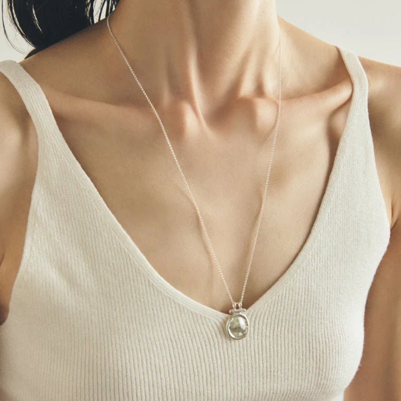 Handcrafted Hammered Round Medallion Necklace - Minimalist 925 Sterling Silver Coin Pendant - floysun