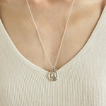 Handcrafted Hammered Round Medallion Necklace - Minimalist 925 Sterling Silver Coin Pendant - floysun