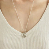 Handcrafted Hammered Round Medallion Necklace - Minimalist 925 Sterling Silver Coin Pendant - floysun