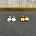 Handcrafted Irregular Brushed “Little Silver Bean” Earrings - floysun