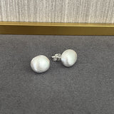 Handcrafted Irregular Brushed “Little Silver Bean” Earrings - floysun