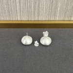 Handcrafted Irregular Brushed “Little Silver Bean” Earrings - floysun