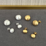 Handcrafted Irregular Brushed “Little Silver Bean” Earrings - floysun