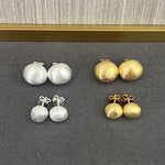 Handcrafted Irregular Brushed “Little Silver Bean” Earrings - floysun