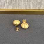 Handcrafted Irregular Brushed “Little Silver Bean” Earrings - floysun