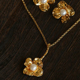 Handcrafted Pearl Flower Necklace - floysun