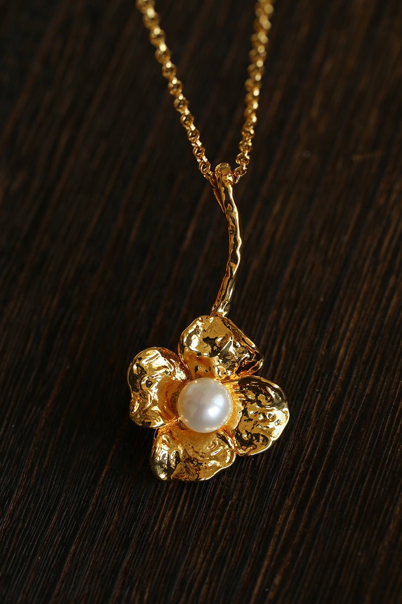 Handcrafted Pearl Flower Necklace - floysun