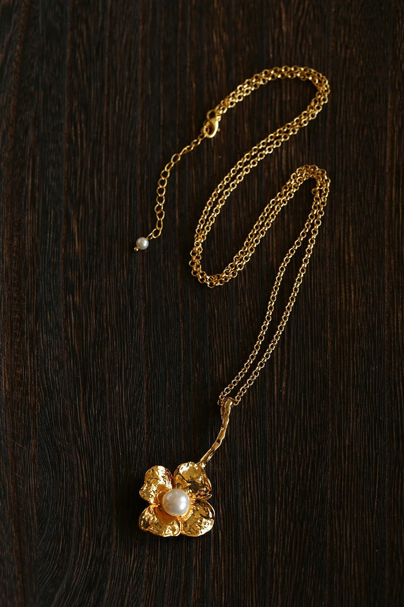 Handcrafted Pearl Flower Necklace - floysun