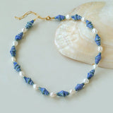 Handmade Ceramic Conch Freshwater Pearl Necklace - floysun