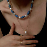 Handmade Ceramic Conch Freshwater Pearl Necklace - floysun