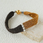 Handmade Mesh Chain Bracelet with Natural Pearl & Blue Natural Stone - floysun