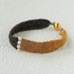 Handmade Mesh Chain Bracelet with Natural Pearl & Blue Natural Stone - floysun