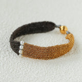 Handmade Mesh Chain Bracelet with Natural Pearl & Blue Natural Stone - floysun