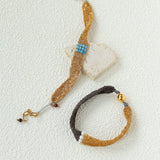 Handmade Mesh Chain Bracelet with Natural Pearl & Blue Natural Stone - floysun