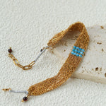 Handmade Mesh Chain Bracelet with Natural Pearl & Blue Natural Stone - floysun