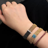 Handmade Mesh Chain Bracelet with Natural Pearl & Blue Natural Stone - floysun