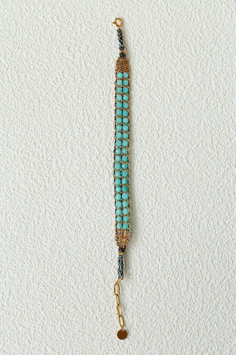Handmade Multi Natural Gemstone Beaded Woven Bracelet - floysun