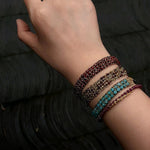 Handmade Multi Natural Gemstone Beaded Woven Bracelet - floysun