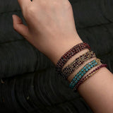 Handmade Multi Natural Gemstone Beaded Woven Bracelet - floysun