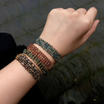 Handmade Multi Natural Gemstone Beaded Woven Bracelet - floysun