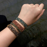 Handmade Multi Natural Gemstone Beaded Woven Bracelet - floysun