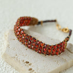 Handmade Multi Natural Gemstone Beaded Woven Bracelet - floysun