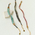 Handmade Multi Natural Gemstone Beaded Woven Bracelet - floysun