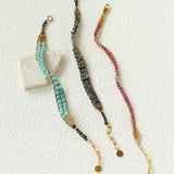 Handmade Multi Natural Gemstone Beaded Woven Bracelet - floysun
