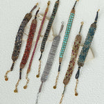 Handmade Multi Natural Gemstone Beaded Woven Bracelet - floysun