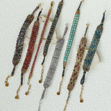 Handmade Multi Natural Gemstone Beaded Woven Bracelet - floysun