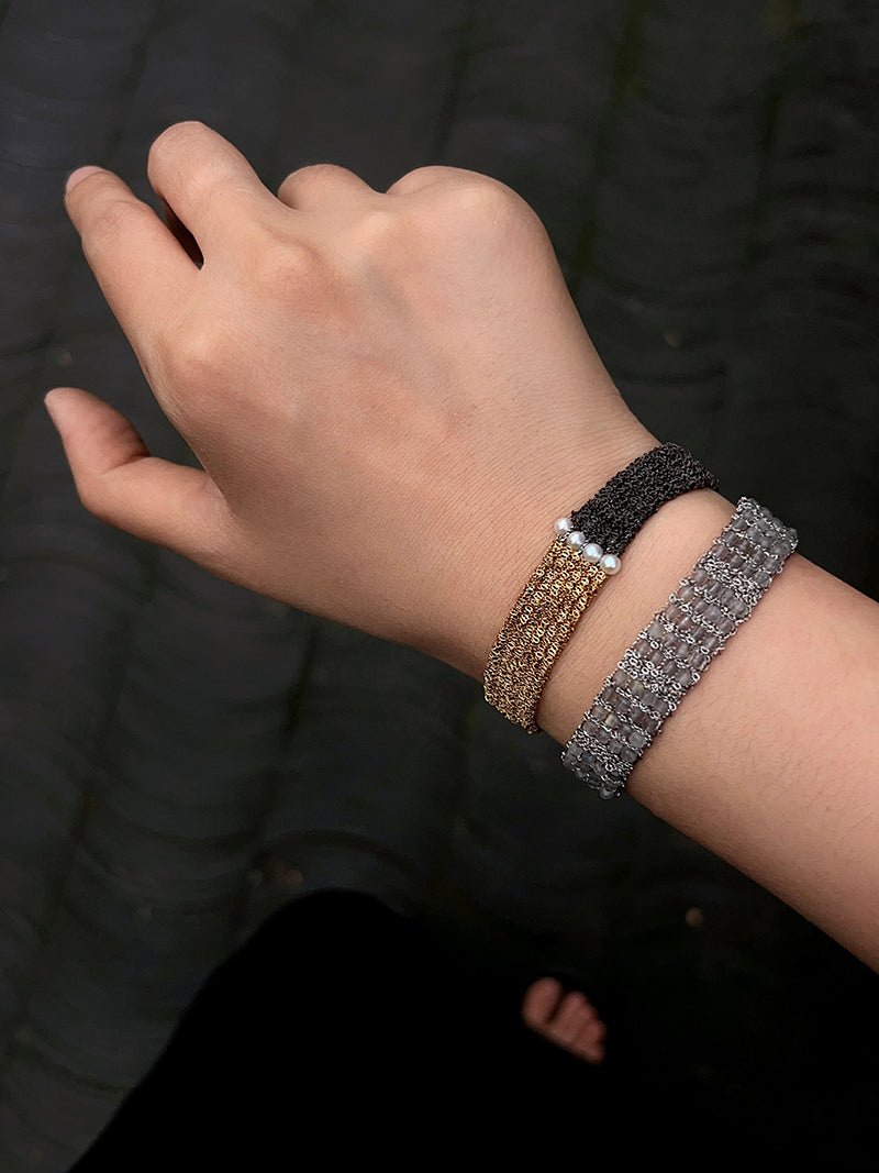 Handmade Multi Natural Gemstone Beaded Woven Bracelet - floysun