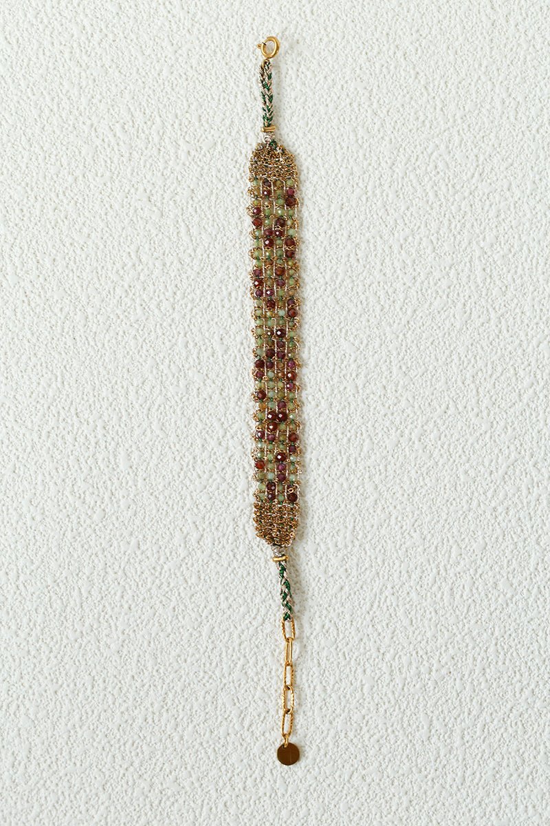 Handmade Multi Natural Gemstone Beaded Woven Bracelet - floysun