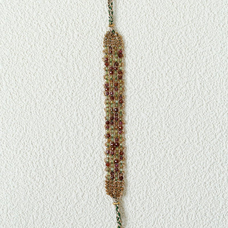 Handmade Multi Natural Gemstone Beaded Woven Bracelet - floysun