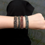 Handmade Multi Natural Gemstone Beaded Woven Bracelet - floysun