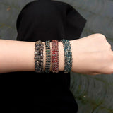 Handmade Multi Natural Gemstone Beaded Woven Bracelet - floysun